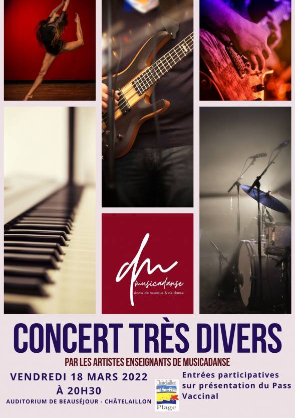 Concert des artistes enseignants de Musicadanse Vendredi 18 Mars 2022