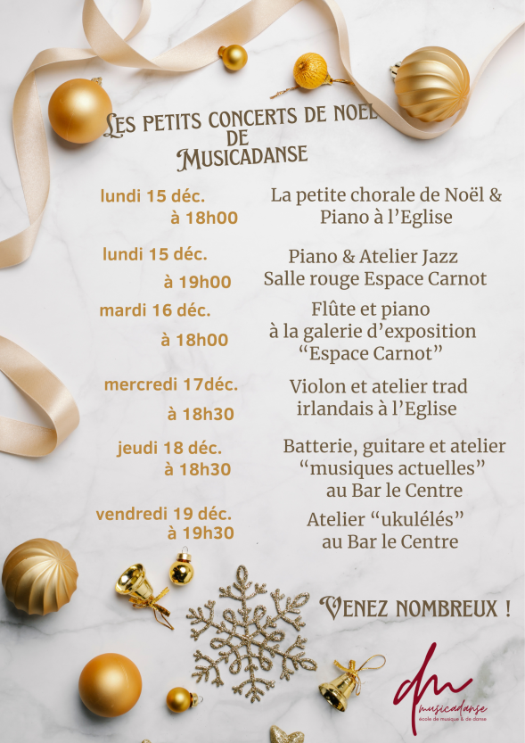 Les Petits Concerts de Noël de Musicadanse : Un Programme Enchanté !